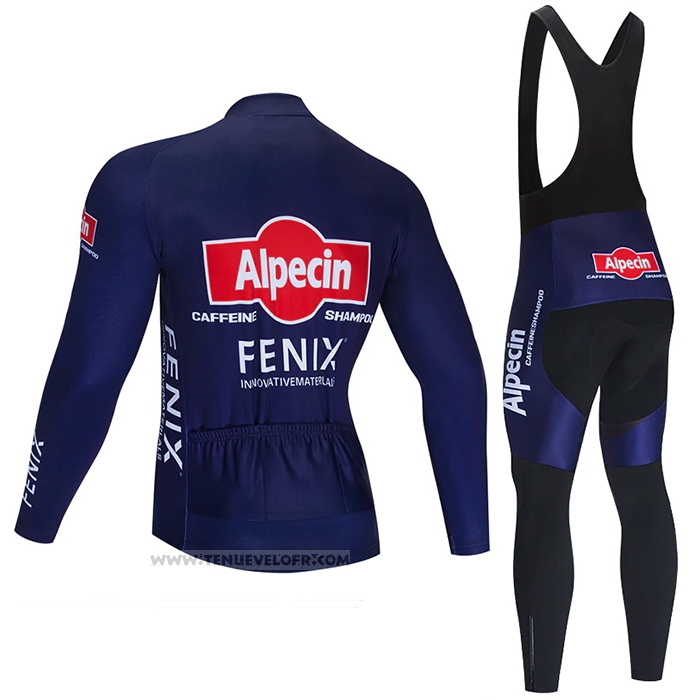 2021 Maillot Cyclisme Alpecin Fenix Profond Bleu Manches Longues et Cuissard